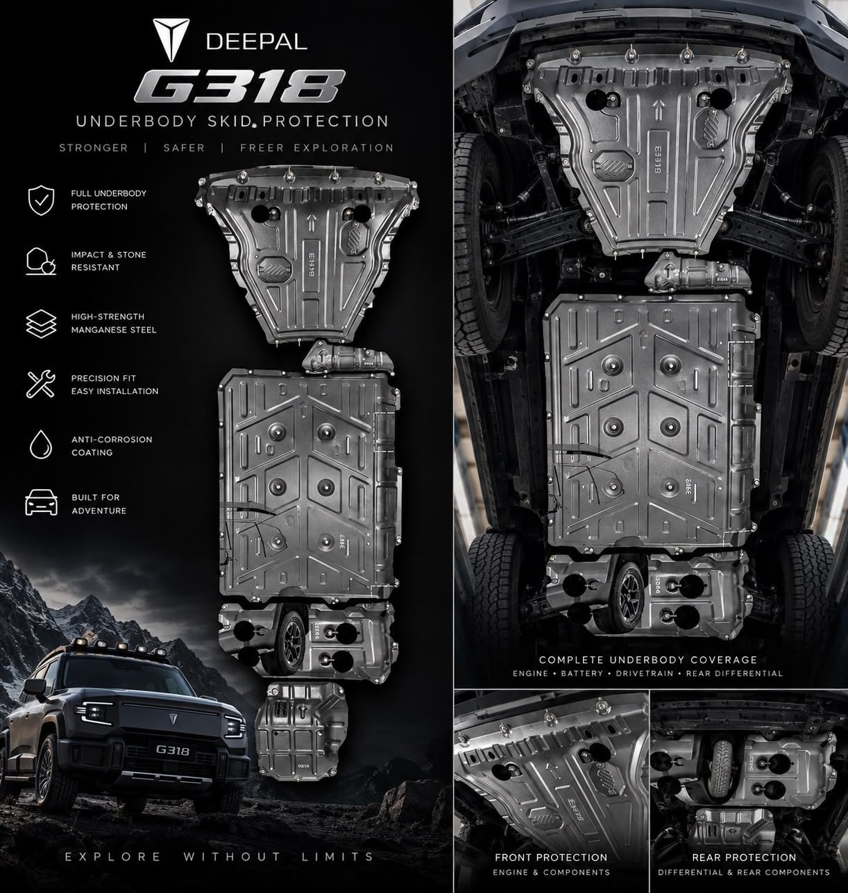 Underbody Skid Plate, 5 pcs